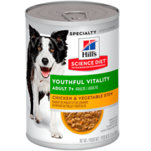 Hill's Science Diet Perro Adulto 7+ Youthful Vitality Estofado Pollo & Vegetales Lata